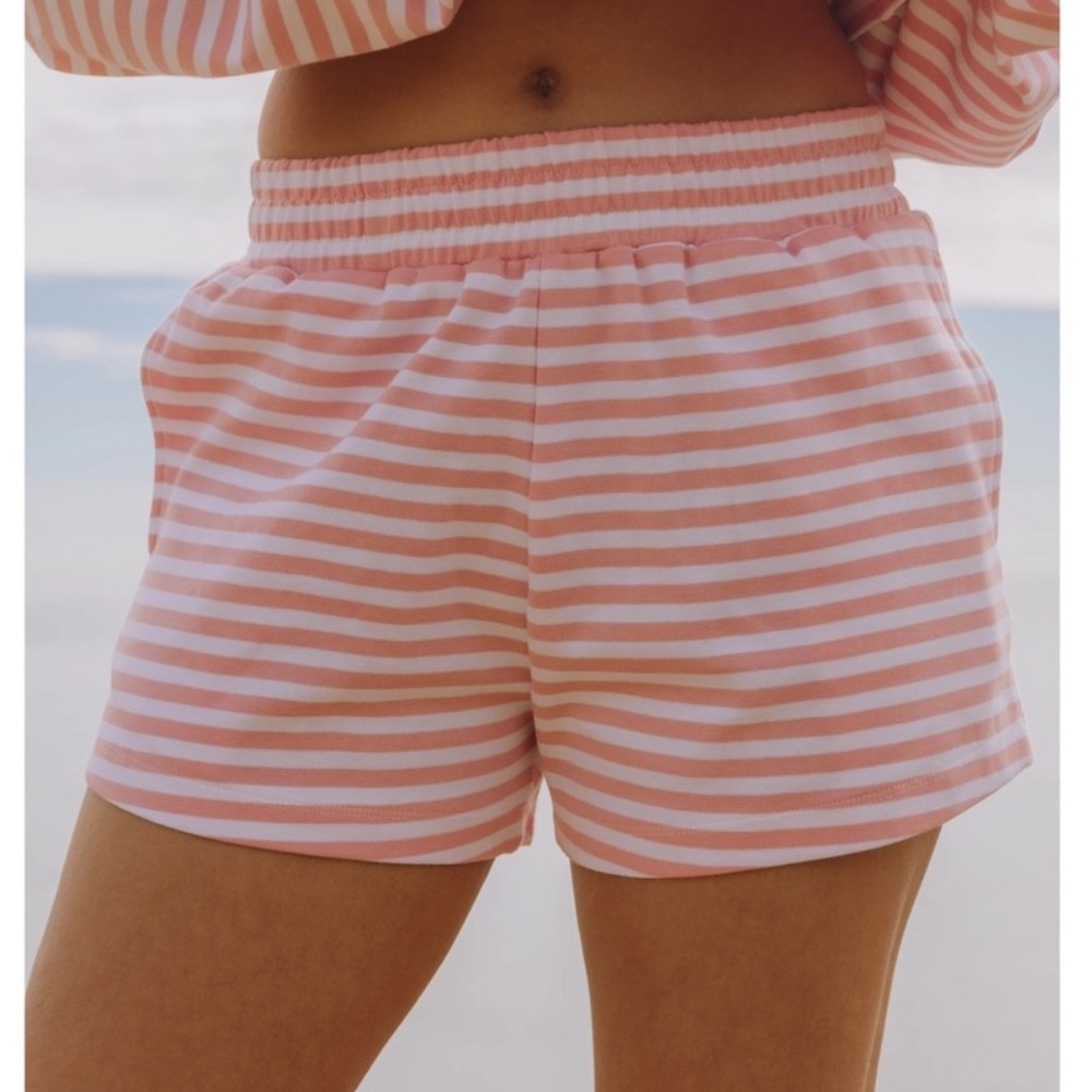 Daily Drills Striped Pink cotton Women's Shorts
